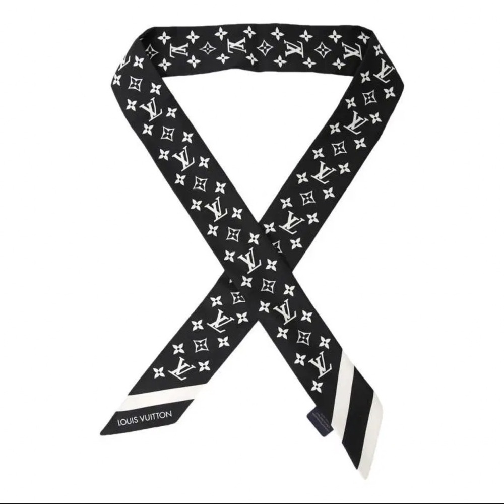Louis Vuitton Black and White Monogram Silk Bandeau - Picture 5 of 10